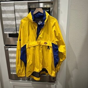 Bright Yellow and Blue Windbreaker